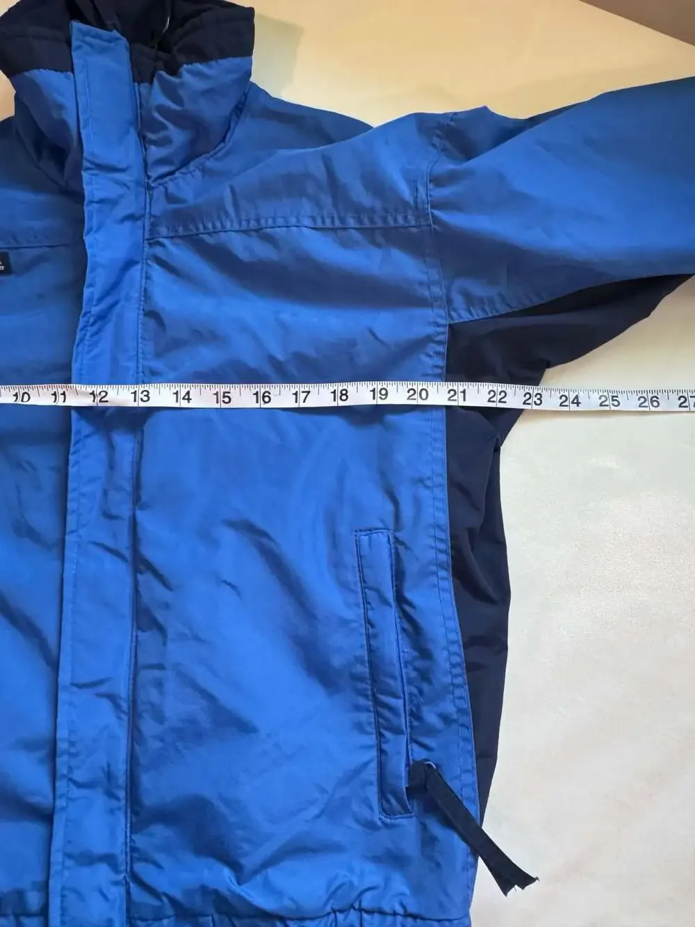 Vintage Columbia Youth Blue Hooded Rain Shell Jacket Gorpcore Size Large